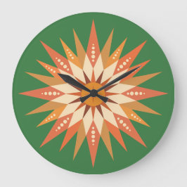 Sunburst Boho Wall Clock Grote Klok