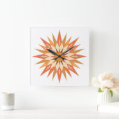 Sunburst Boho Wall Clock Vierkante Klok (Huis)