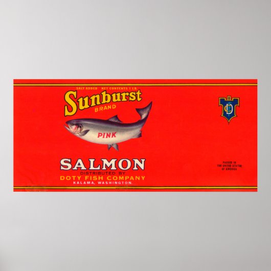 Sunburst Brand Salmon Label Poster (Voorkant)