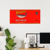 Sunburst Brand Salmon Label Poster (Thuiskantoor)