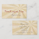 sunburst business card template ecru shabby chic visitekaartje (Voorkant / Achterkant)