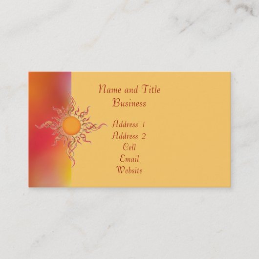 Sunburst Business/Profile Card Visitekaartje (Voorkant)