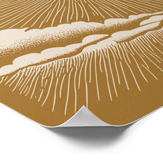  Sunburst Celestial Boho Natuur-geïnspireerd Poster (Hoek)