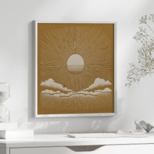 Sunburst Celestial Boho Natuur-geïnspireerd Poster