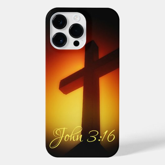 Sunburst Cross John 3:16 iPhone Hoesje (Achterkant)