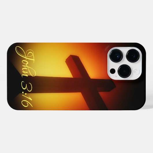 Sunburst Cross John 3:16 iPhone Hoesje (Achterkant horizontaal)