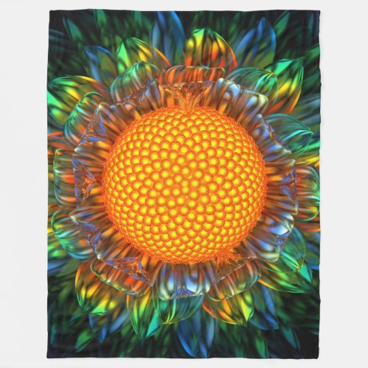 Sunburst Daisy Fleece Deken (Voorkant)