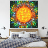 "Sunburst Daisy" uitgerekte canvas print (Insitu (Slaapkamer))