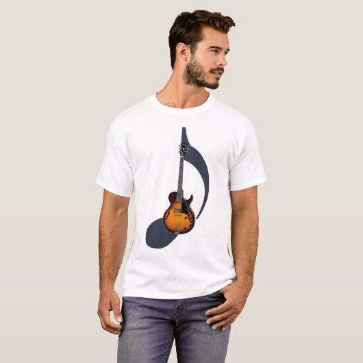 Sunburst Electric Guitar Note Shirt (Voorkant volledig)