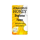 Sunburst en Clouds Honey Jar Etiket (Voorkant)