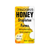 Sunburst en Clouds Honey Jar Labels (Voorkant)