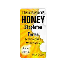 Sunburst en Clouds Honey Jar Labels