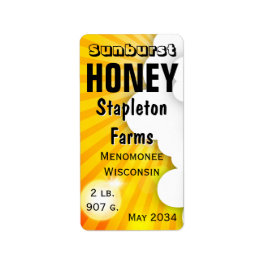 Sunburst en Clouds Honey Jar Labels