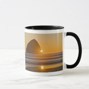 Sunburst en Haystack Rock in Cape Kiwanda Mok