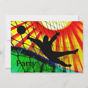 Sunburst en Net Soccer Goalie Invite Kaart