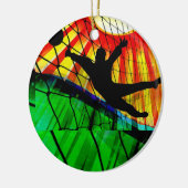 Sunburst en Net Soccer Goalie Invite Keramisch Ornament (Links)