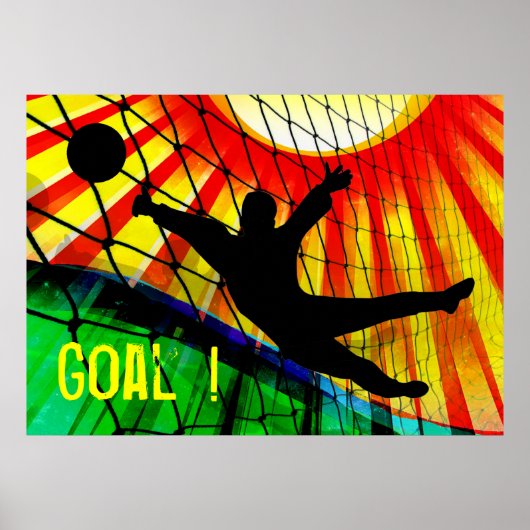 Sunburst en Net Soccer Goalie Poster (Voorkant)