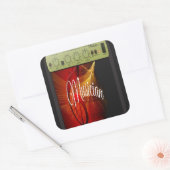  Sunburst gitaarspeler Vierkante Sticker (Envelop)