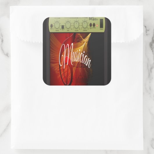 Sunburst gitaarspeler Vierkante Sticker (Tas)