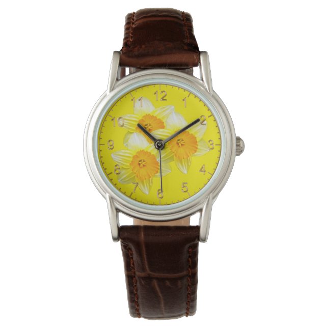 Sunburst Golden Daffodils, Damanenhorloge Horloge (Voorkant)