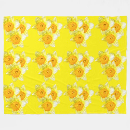 Sunburst Golden Daffodils, Lge Fleece Blanket (Voorkant (Horizontaal))