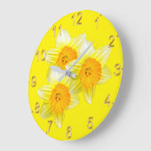 Sunburst Golden Daffodils, Lge Wall Clock Grote Klok (Hoek)