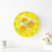 Sunburst Golden Daffodils, Lge Wall Clock Grote Klok (Huis)