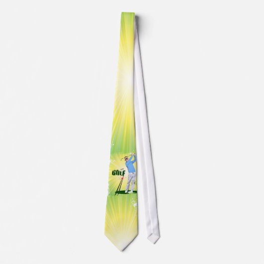 Sunburst golfer golf stropdas. stropdas (Voorkant)
