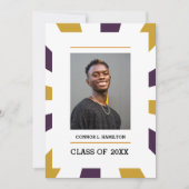 Sunburst | Graanwit goud Foto Afstuderen Kaart (Voorkant)