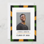 Sunburst | Groen Oranje zwart fototoestel Afstuder Kaart (Voorkant)