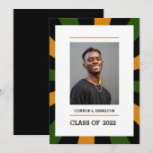 Sunburst | Groen Oranje zwart fototoestel Afstuder Kaart (Voorkant / Achterkant)