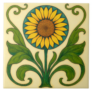 Sunburst Harmony: Nieuw-Zeis Sunflower Tegeltje