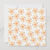 Sunburst hier komen de zoon geel bruin plat retro kaart (Achterkant)