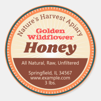 Sunburst Honey Light Oranje Stickers imkers