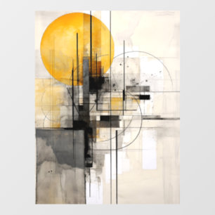 Sunburst in zwart en goud raamsticker