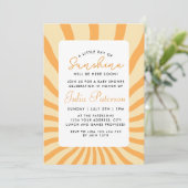 Sunburst kleine straal van zonneschijn Baby shower (Staand voorkant)