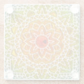 Sunburst Mandala Boho Glass Onderzetters (Achterkant)