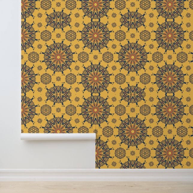 Sunburst Mandala-patroon Behang (Applicatie)