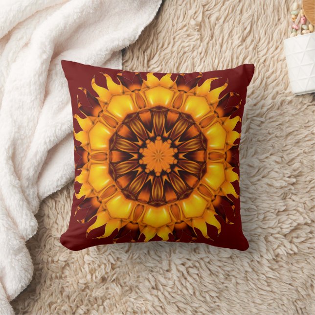 Sunburst Mandala-Sierkussen Kussen (Deken)
