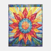 Sunburst Medallion Quilt Fleece Deken (Voorkant)