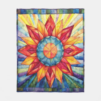 Sunburst Medallion Quilt Fleece Deken