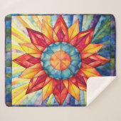Sunburst Medallion Quilt Sherpa Deken (Voorkant (horizontaal))