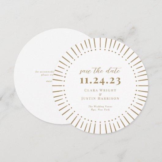 Sunburst Modern Save The Date (Voorkant / Achterkant)