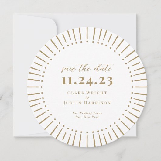 Sunburst Modern Save The Date (Voorkant)