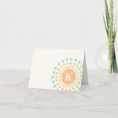 Sunburst-monogram briefkaart (Voorkant)