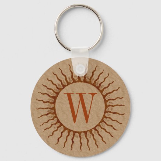Sunburst Monogram Sleutelhanger (Voorkant)