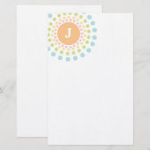 Sunburst Monogram Stationery Briefpapier (Voorkant / Achterkant)