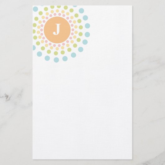 Sunburst Monogram Stationery Briefpapier (Voorkant)