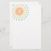 Sunburst Monogram Stationery Briefpapier (Voorkant / Achterkant)