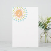 Sunburst Monogram Stationery Briefpapier (Staand voorkant)